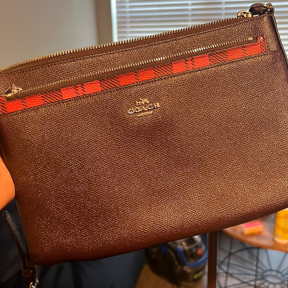 Coach burgundy/brown crossbody bag